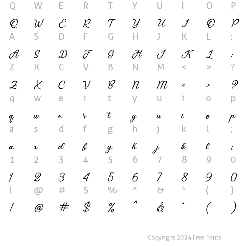 Character Map of highline Regular