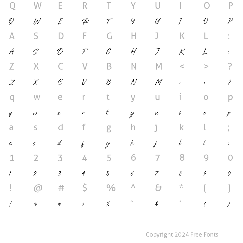 Character Map of Highpeak Script Regular