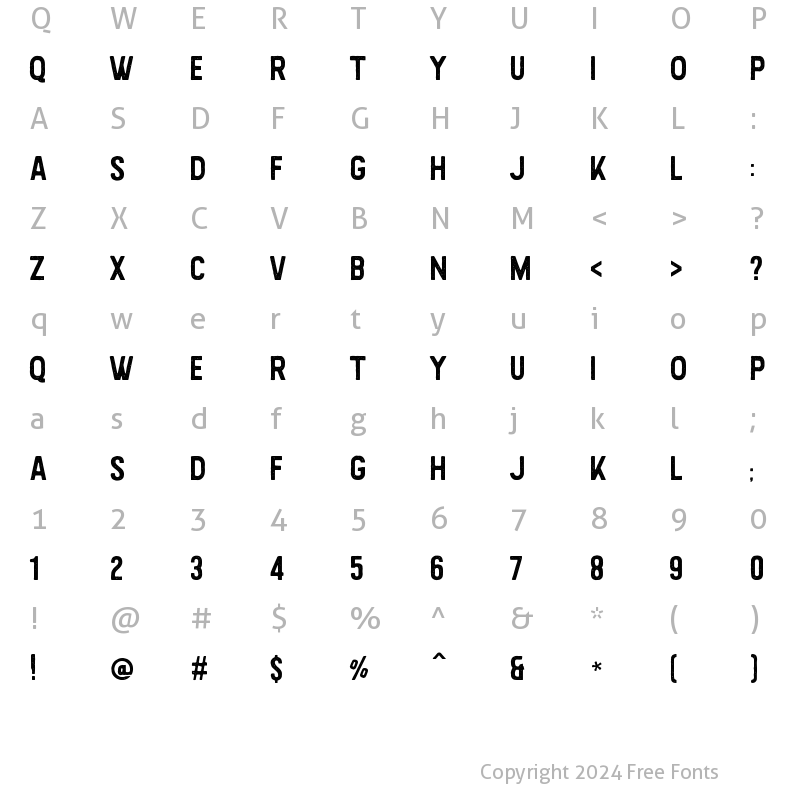 Character Map of Highstories 8 Regular