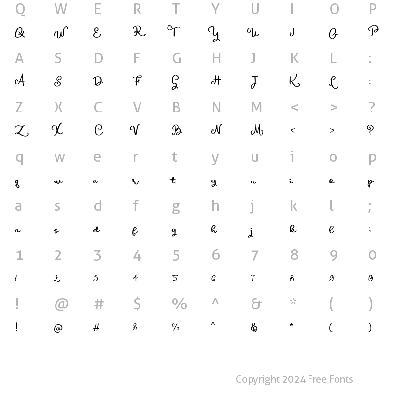 Character Map of HiGirls Script