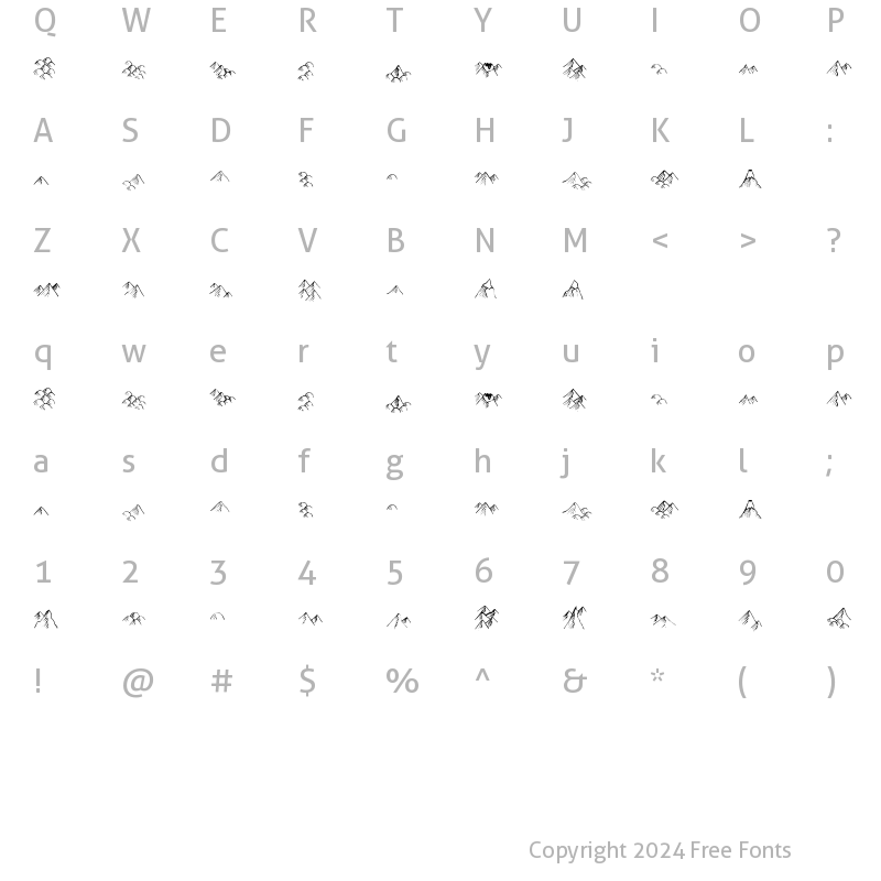 Character Map of Hill Country Regular