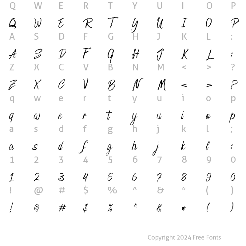 Character Map of Hill Stone Regular