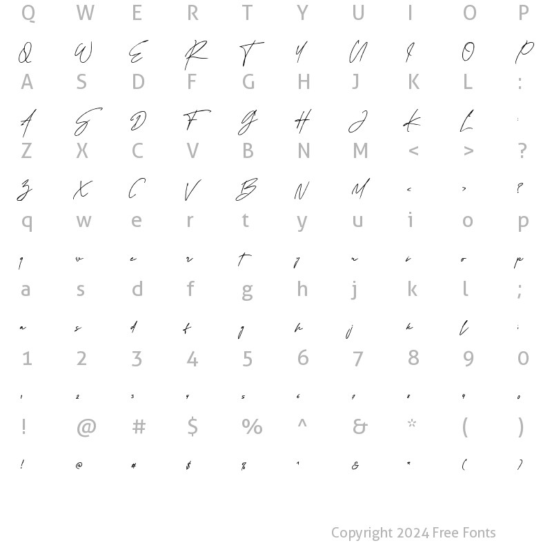 Character Map of Hillal Regular