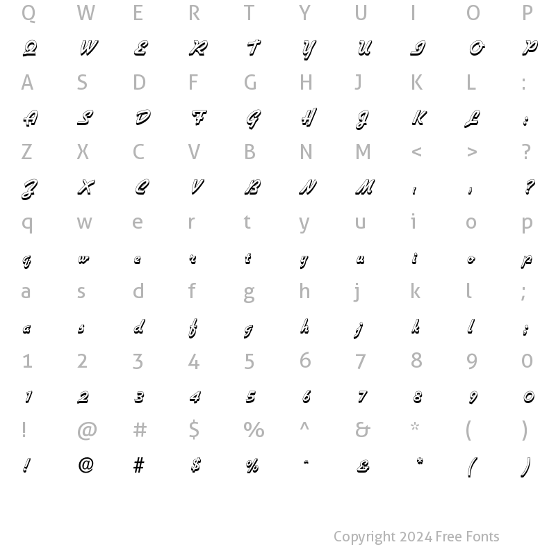 Character Map of Hillary Regular