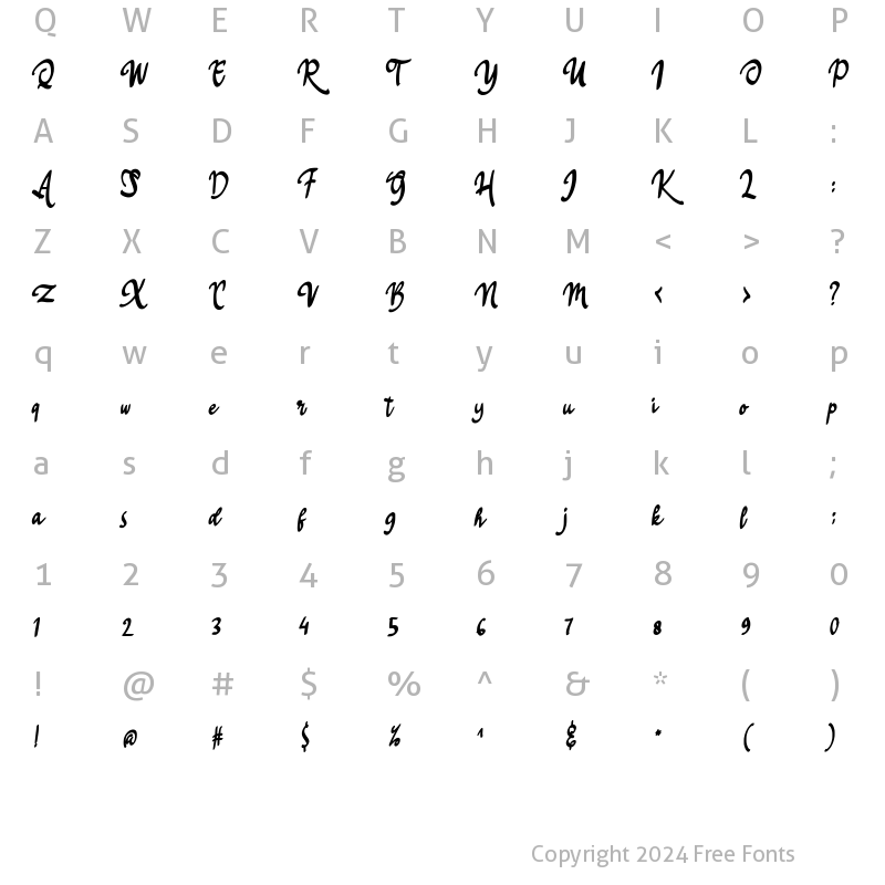 Character Map of Hilles Regular