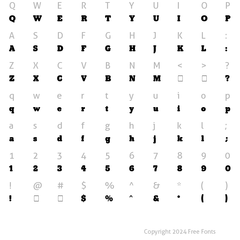 Character Map of Hillman MN Regular