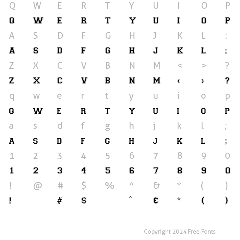 Character Map of Hillman Regular