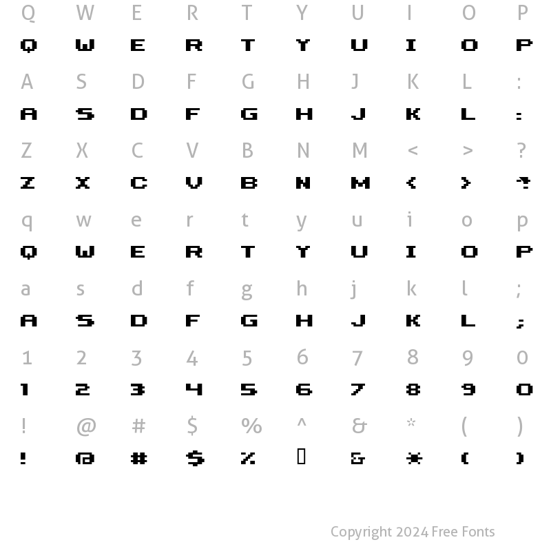 Character Map of HILOGINBOLD Regular