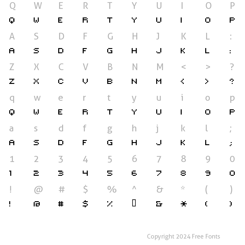 Character Map of HILOGINCON Regular