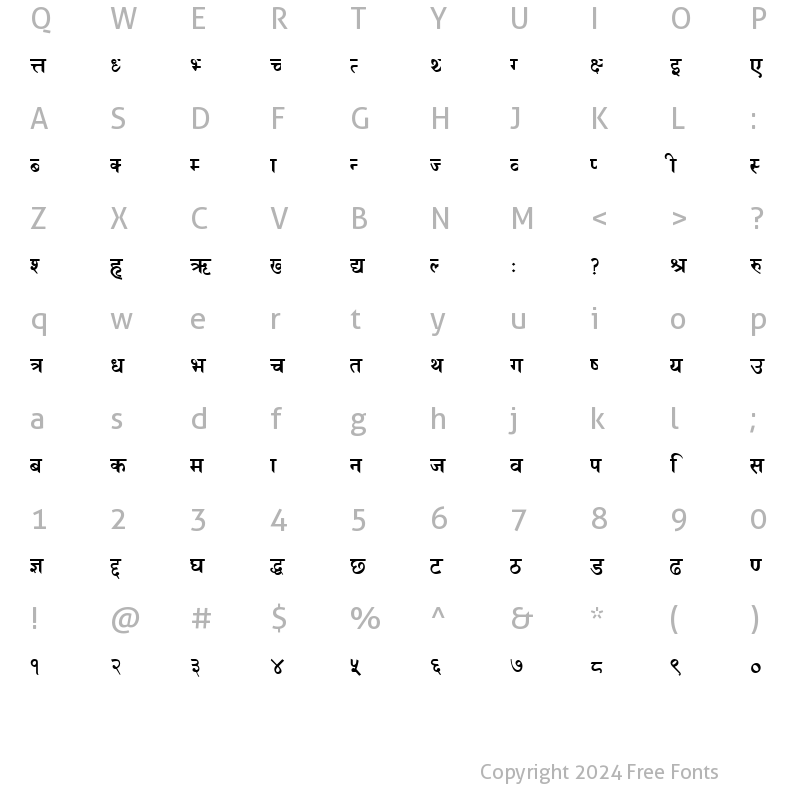 Character Map of Himalb Regular