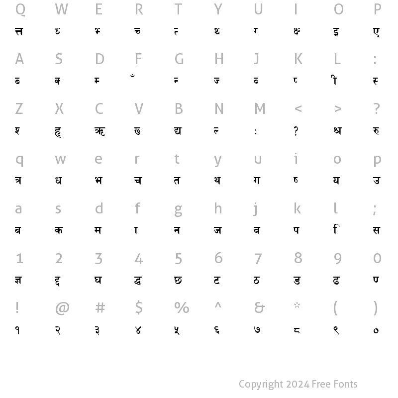 Character Map of HimalBold Regular