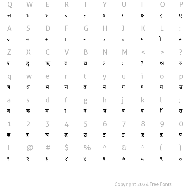 Character Map of Himali Bold