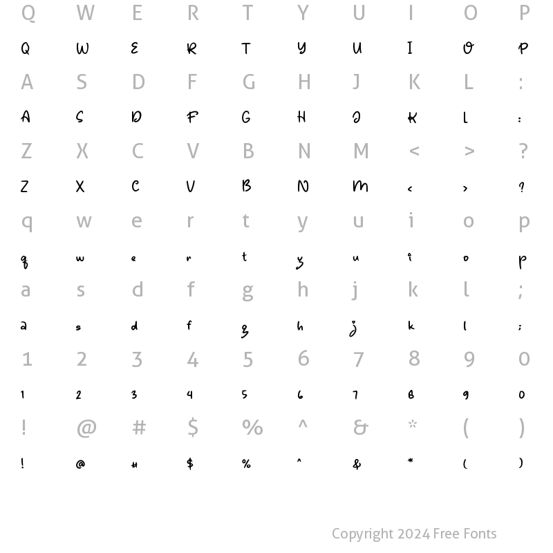 Character Map of Hinsa Regular