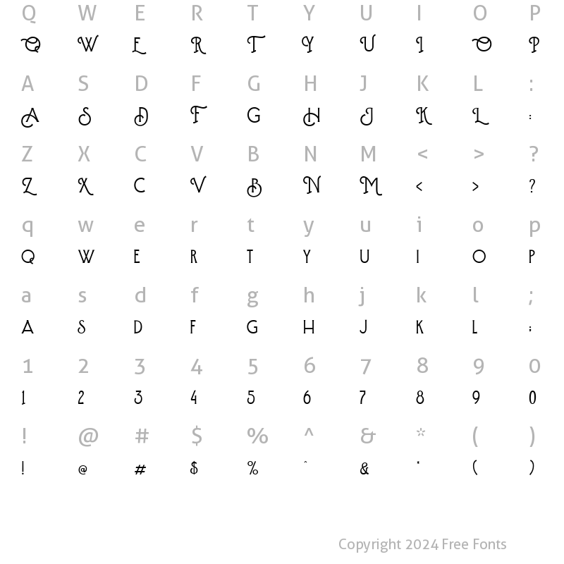 Character Map of Hintown Regular