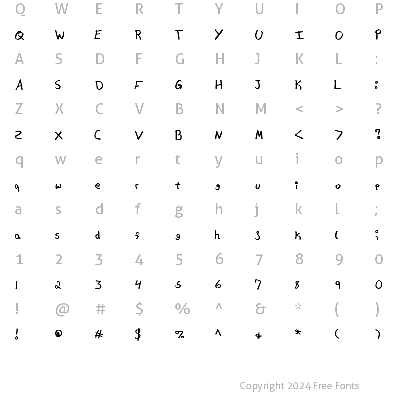 Character Map of Hipchick Regular