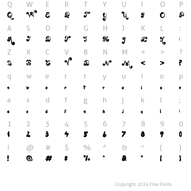 Character Map of Hippie Summer Regular