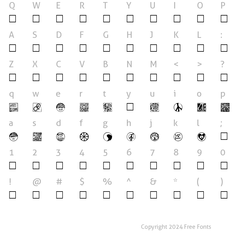 Character Map of HippyStamp A