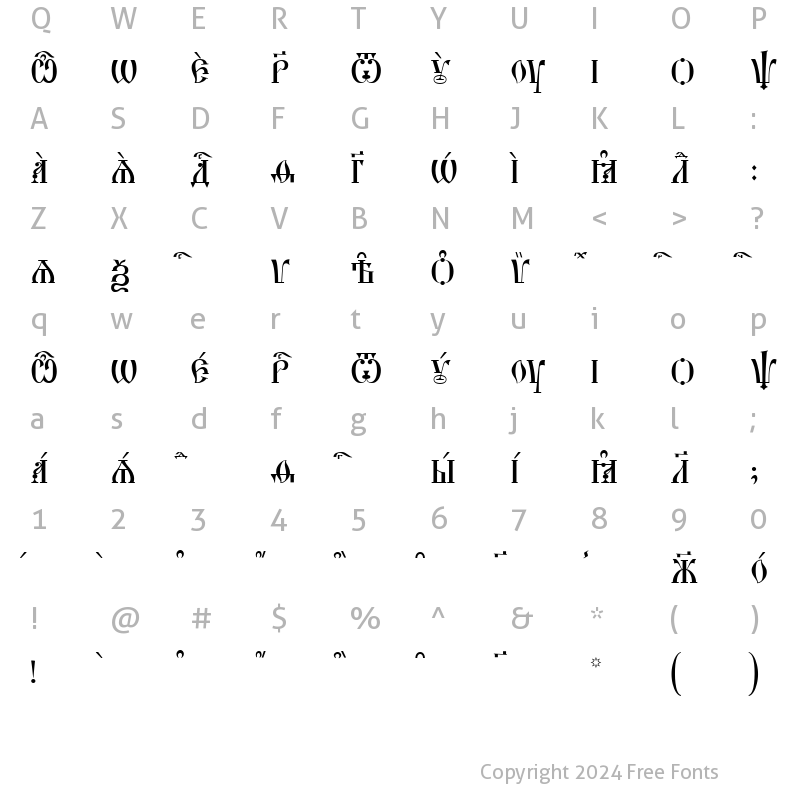 Character Map of Hirmos Caps ieUcs Regular