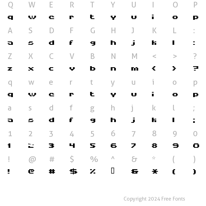 Character Map of HISKYFLIPPERLOWBOLD Regular