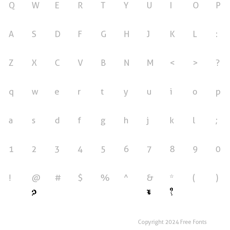 Character Map of Historical EnglishTexturaAlt Regular