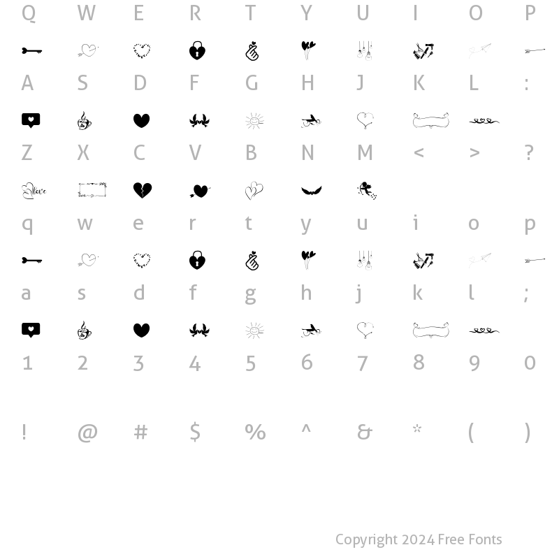 Character Map of History Love EXTRAS Regular