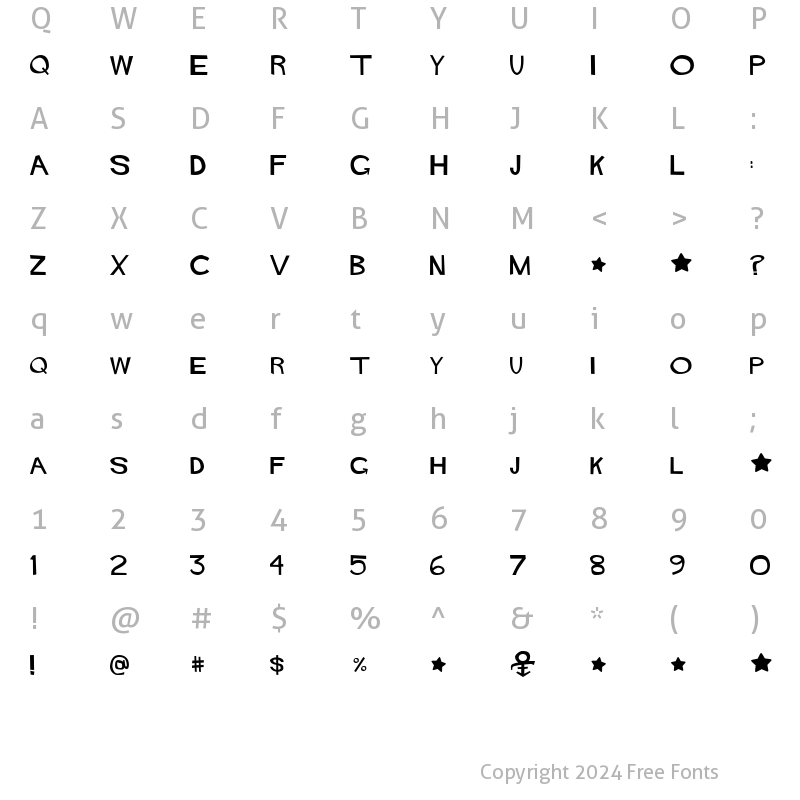 Character Map of Hitchcock Regular