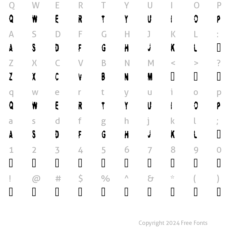 Character Map of hitman Regular