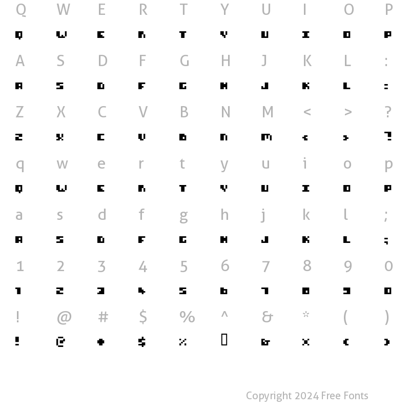 Character Map of HIWEBT Regular