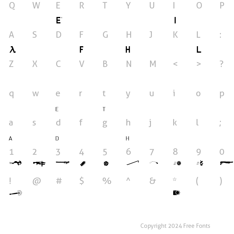 Character Map of HL2MP Regular