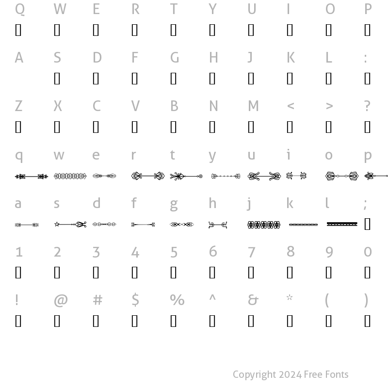 Character Map of HMGDividers3 Regular