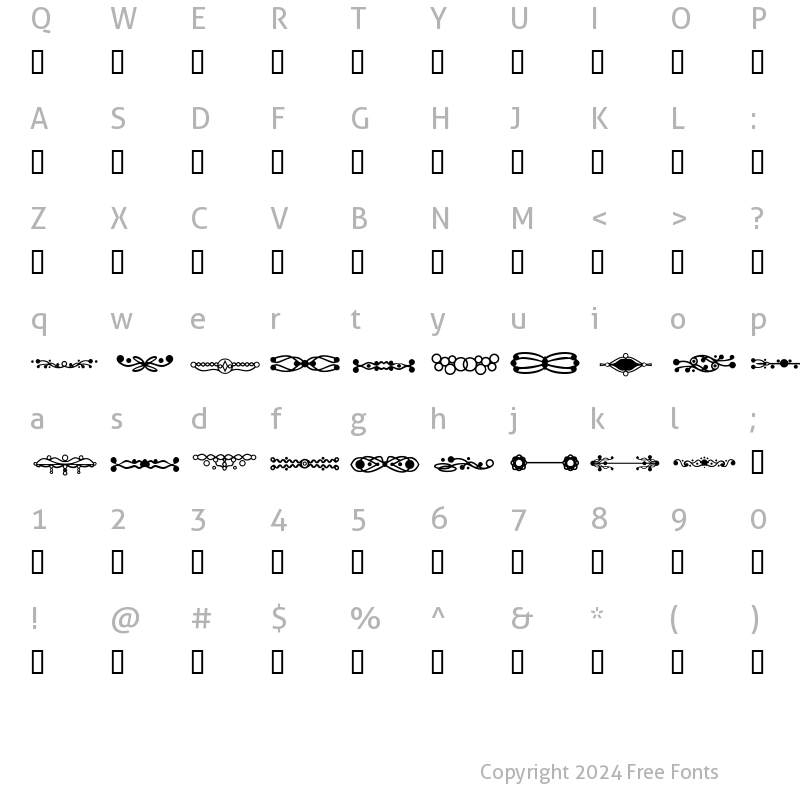 Character Map of HMGFont7 Regular