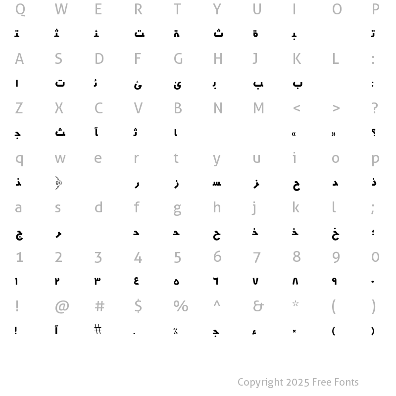 Character Map of HMSYekta Regular