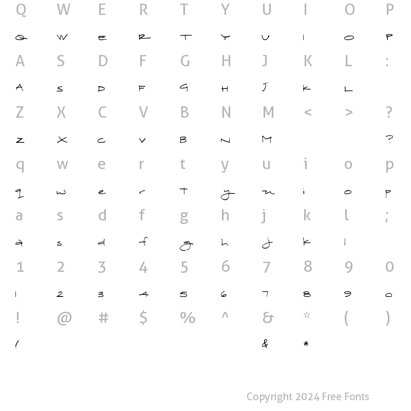 Character Map of Hobbes Regular