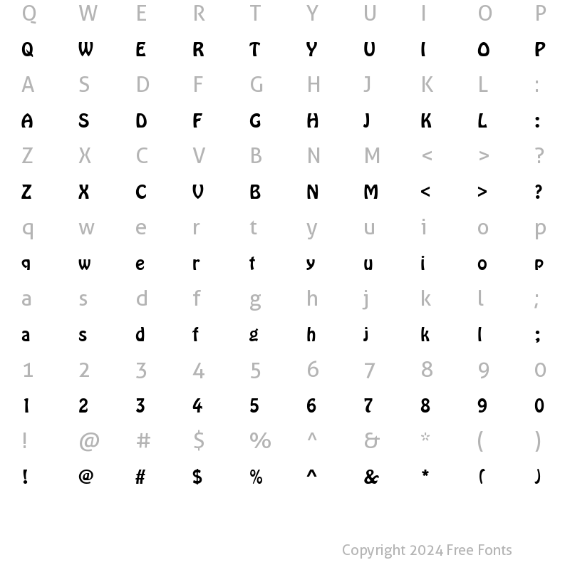 Character Map of Hobo Becker Regular