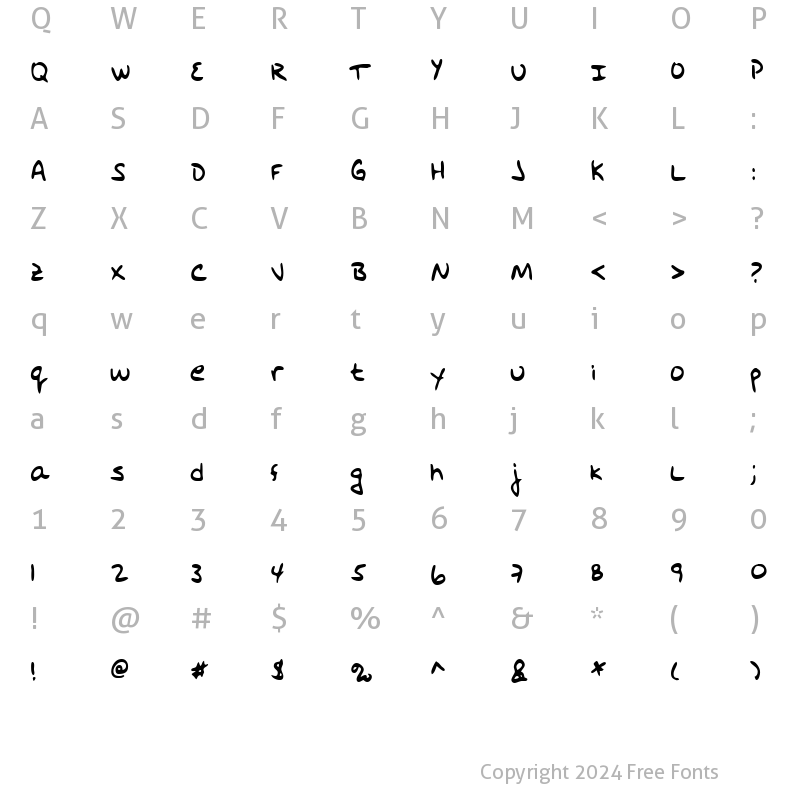 Character Map of HodgesHand Regular