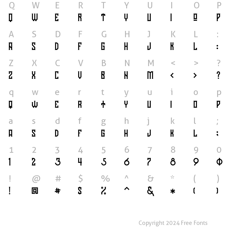 Character Map of Hodor Regular