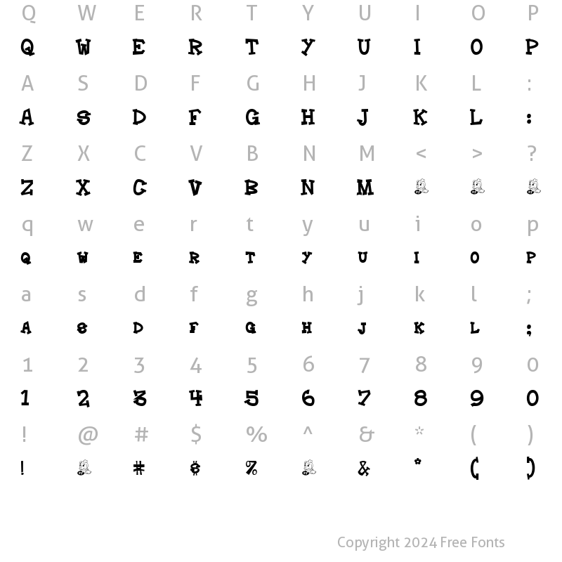 Character Map of Hoedown Regular