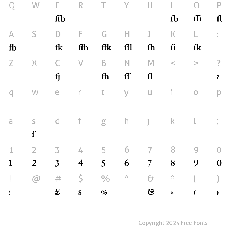 Character Map of HoeflerText -Alt Bold