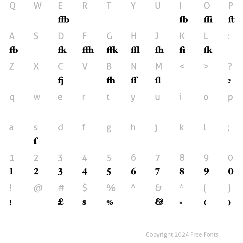 Character Map of HoeflerText Black-Alt Regular