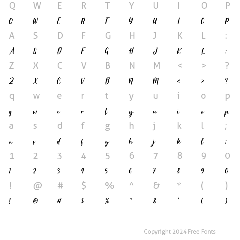 Character Map of Hoffermond Regular