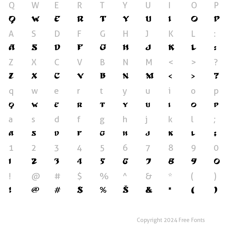 Character Map of Hoffmann Regular