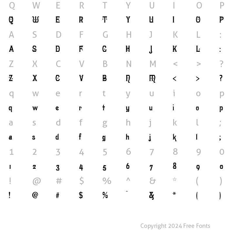 Character Map of Hogarth Antique Normal