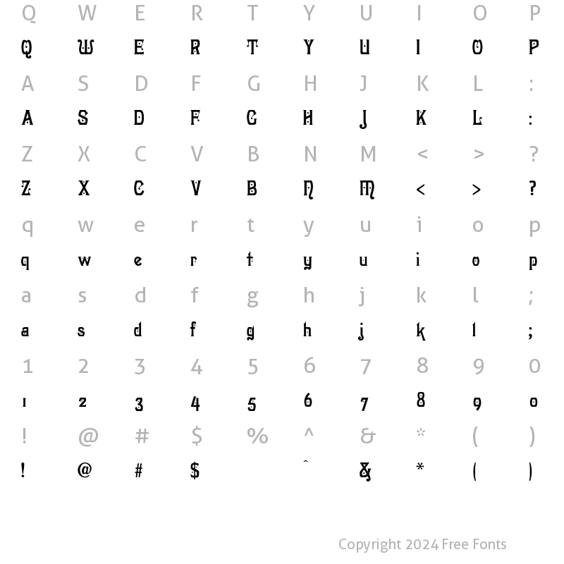 Character Map of HogarthAntique Regular