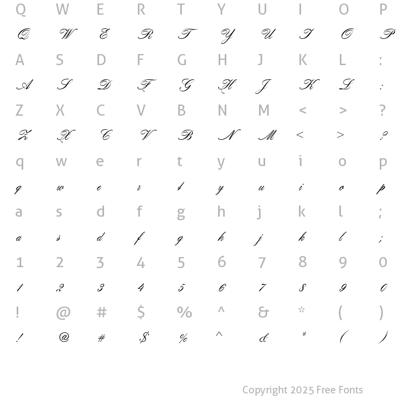 Character Map of HogarthScrD Regular