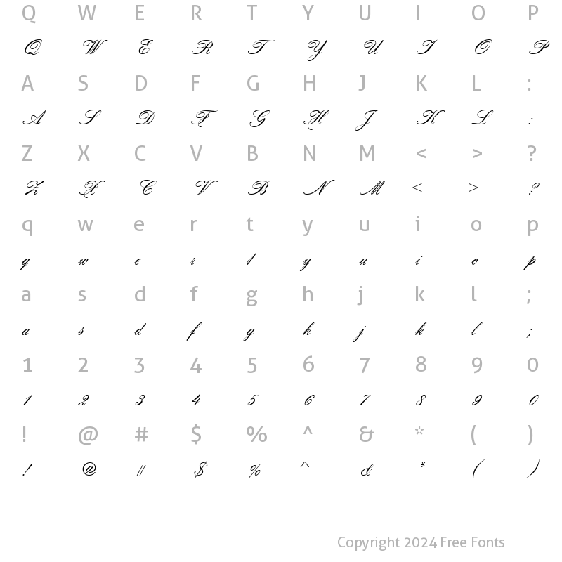 Character Map of HogarthScrJoiD Regular