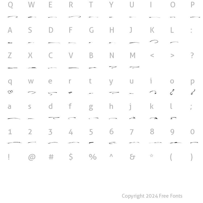 Character Map of Hokagata Swash Regular