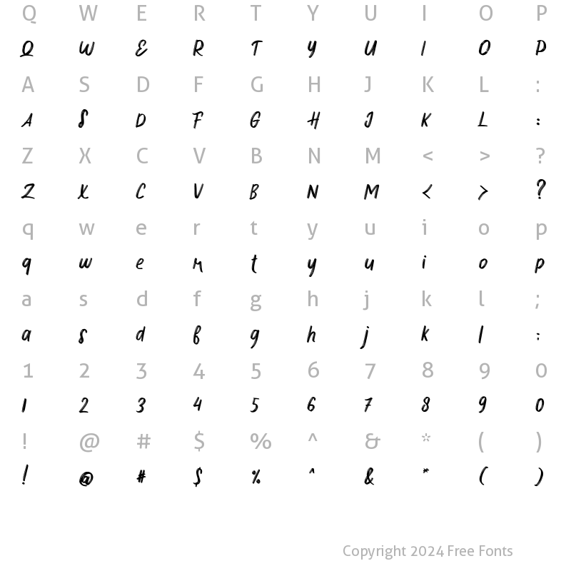 Character Map of Hokese Regular