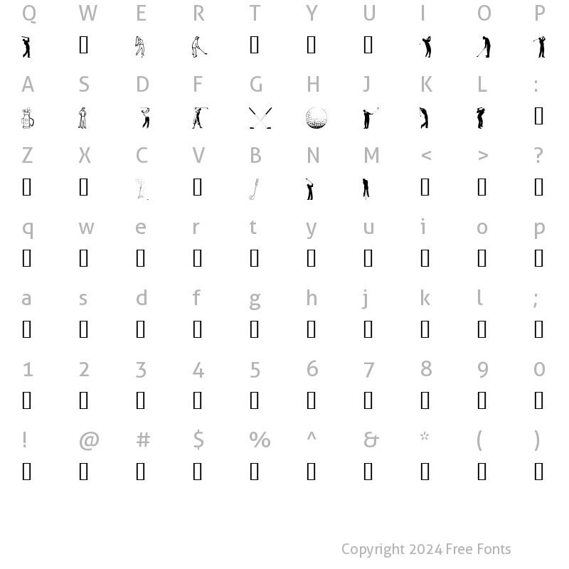 Character Map of Hole in One Regular