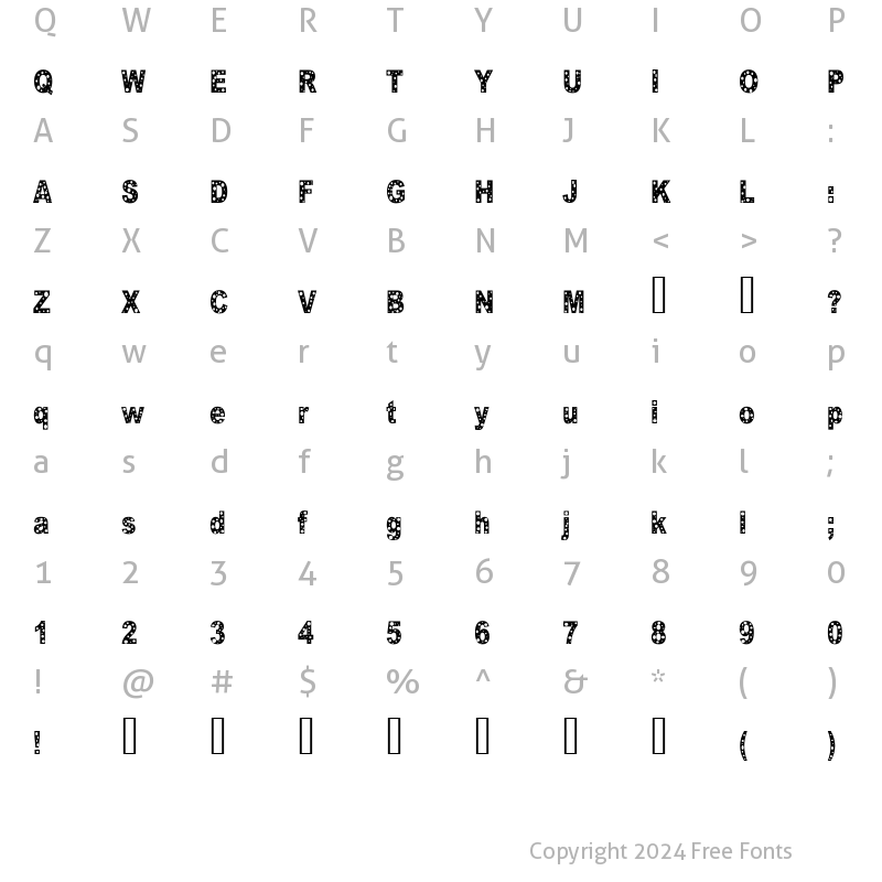 Character Map of HOLE Regular