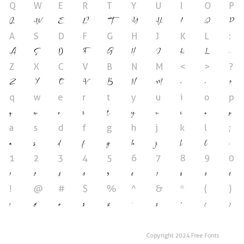 Character Map of holi christmas eve Italic